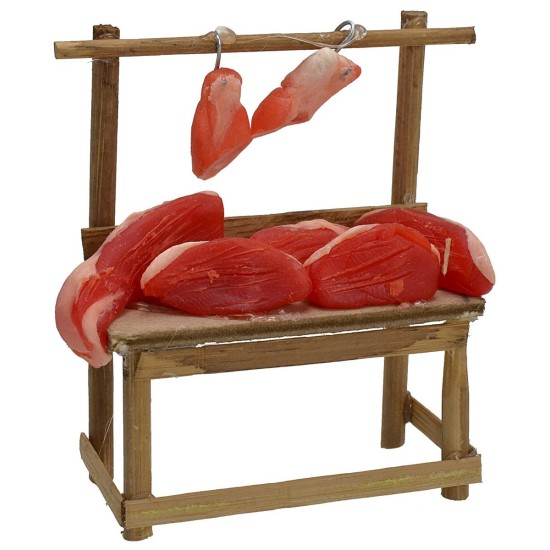 Banco carne in cera 7,5x3,5x8,5 h. Mondo Presepi