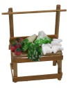 Banco verdure in cera 6x3,5x8,5 h. Mondo Presepi