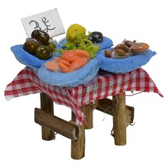 Banquet of fish 2.5x2.5x3.5 cm for nativity scene for 6 cm