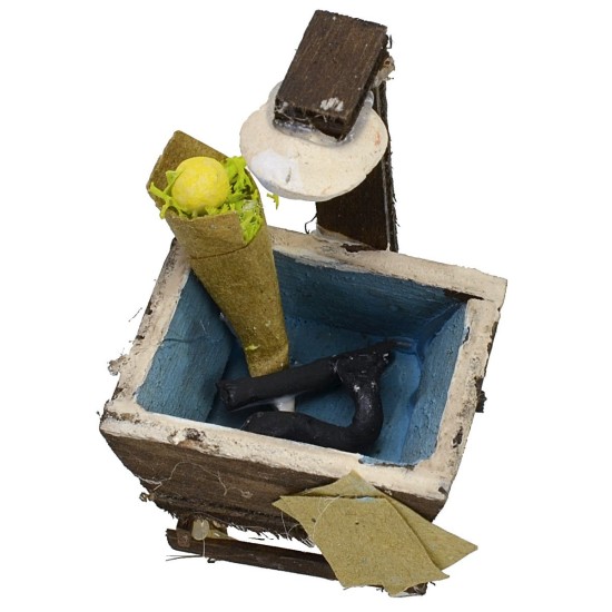 Tub of eels 3.5x3x5 for nativity scenes for 6-6.5 cm statues