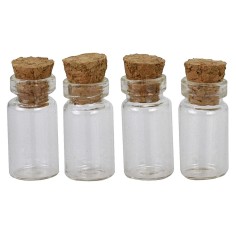 Set 4 vasetti in vetro con tappo apribile cm 2,5