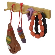 Estante con embutidos colgados cm 6x6 h cm Mondo Presepi 2