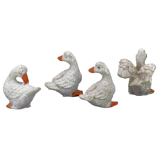 Set 4 cigni in resina 3 cm