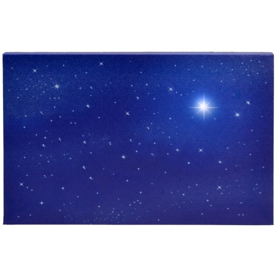 Cielo estrellado con estrella polar de fibra óptica cm 30x20x1,7