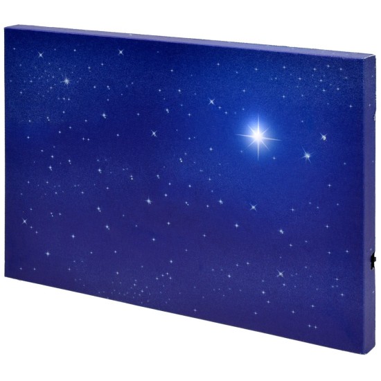 Cielo estrellado con estrella polar de fibra óptica cm 30x20x1,7