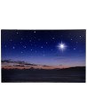 Cielo estrellado con paisaje al atardecer y estrella polar