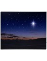 Cielo estrellado con paisaje al atardecer y estrella polar