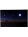 Cielo stellato con paesaggio al tramonto e stella polare fibre