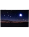 Cielo stellato con paesaggio al tramonto e stella polare fibre