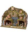 Illuminated crib with working fountain and grotto complete with