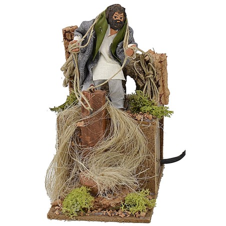 Hilador de cáñamo en movimiento serie 10 cm Mondo Presepi