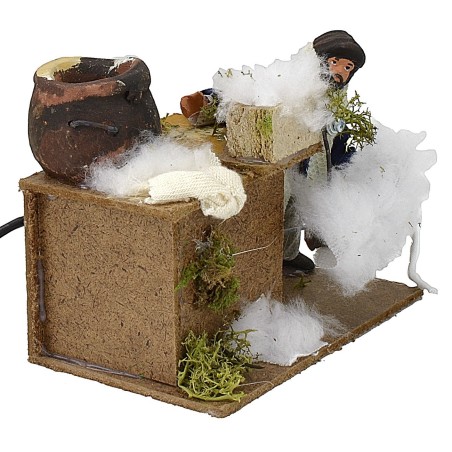 Filatore di lana in movimento serie 10 cm Mondo Presepi