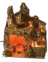 Illuminated crib with landscape and grotto complete with
