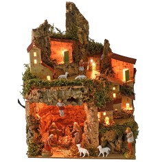 Illuminated crib with grotto complete with Landi Moranduzzo 2