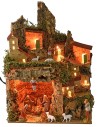 Illuminated crib with grotto complete with Landi Moranduzzo