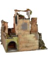Presepe con borgo illuminato, forno e fontana funzionanti cm
