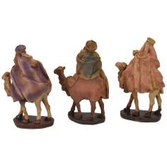 Conjunto de 3 Reyes Magos en camello de resina serie 10 h cm 2