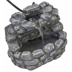 Fuente de resina en funcionamiento efecto piedra 13x12x11 h Mundo 2