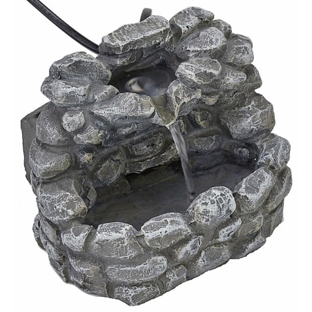 Fuente de resina en funcionamiento efecto piedra 13x12x11 h Mundo