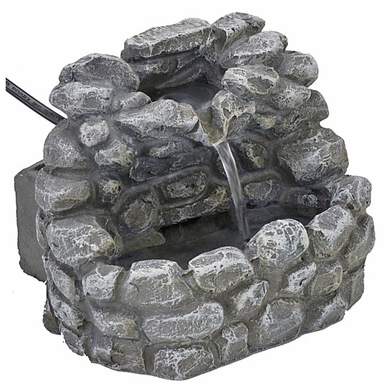 Fontana in resina funzionante effetto pietra 13x12x11 h Mondo
