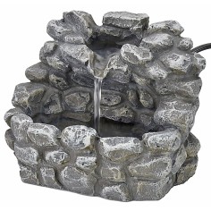 Fuente de resina funcional efecto piedra 13x12x11 h