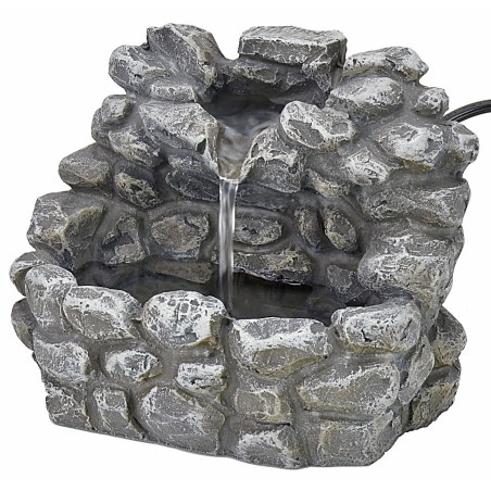 Fuente de resina en funcionamiento efecto piedra 13x12x11 h Mundo