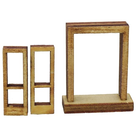 Ventana abatible con marco de madera de 2,7x1x3,4 cm Mondo