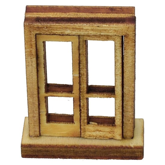 Ventana abatible con marco de madera de 2,7x1x3,4 cm Mondo