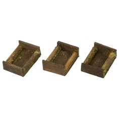 Conjunto de 3 cajas vacías de madera de 2,4x1,8x0,8 cm h