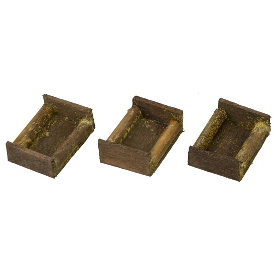 Conjunto de 3 cajas vacías de madera de 2,4x1,8x0,8 cm h