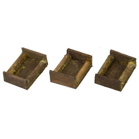 Conjunto de 3 cajas vacías de madera de 2,4x1,8x0,8 cm h