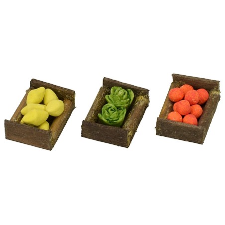 Conjunto de 3 cajas vacías de madera de 2,4x1,8x0,8 cm h