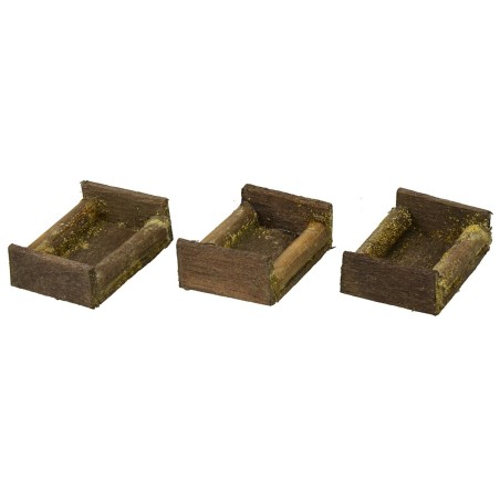 Conjunto de 3 cajas vacías de madera de 2,4x1,8x0,8 cm h