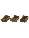 Conjunto de 3 cajas vacías de madera de 2,4x1,8x0,8 cm h