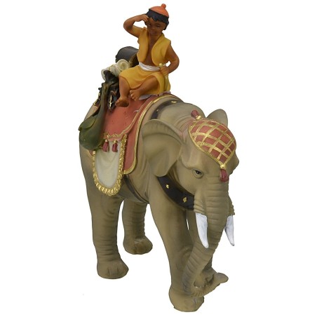 Giovane ragazzo su elefante serie 12 cm in resina