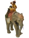Giovane ragazzo su elefante serie 12 cm in resina Mondo Presepi