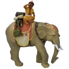 Giovane ragazzo su elefante serie 12 cm in resina Mondo Presepi