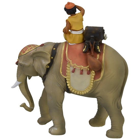 Giovane ragazzo su elefante serie 12 cm in resina