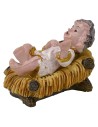 Niño Jesús de 5 cm en resina con cuna para estatuas de 15 cm.