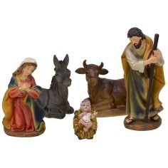 Natività 5 soggetti in resina serie 15 cm Mondo Presepi