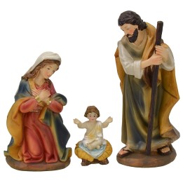 Nativity with seated child in resin series 15 cm
