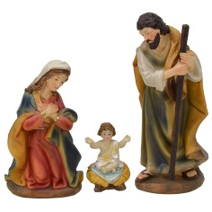 Natività con bambino seduto in resina serie 15 cm