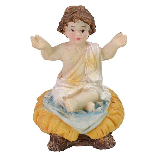 Natividad con niño sentado en resina serie 15 cm Mundo Pesebres