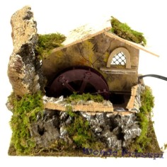 Mulino ad acqua con casa Mondo Presepi 2