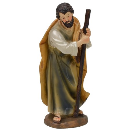 Nativity 5 subjects with seated Jesus in resin series 15 cm