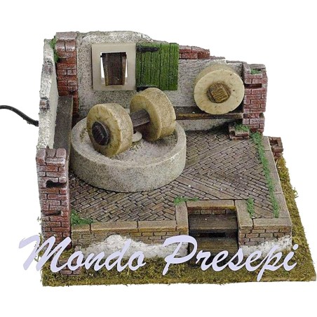 Escena con molino en movimiento Mundo Pesebres