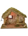 Capanna per presepe illuminata cm 50x24x36 h