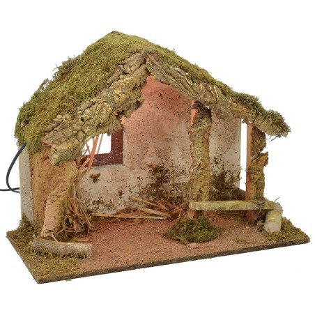 Capanna per presepe illuminata cm 50x24x36 h Mondo Presepi