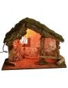 Capanna per presepe illuminata cm 50x24x36 h