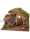 Capanna per presepe illuminata con recinto cm 50x36x36 h
